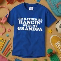I'd Rather Be Hangin' With My Grandpa Kids T-Shirt thumb 3