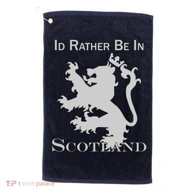 Id Rather Be In Scotland Golf Towel