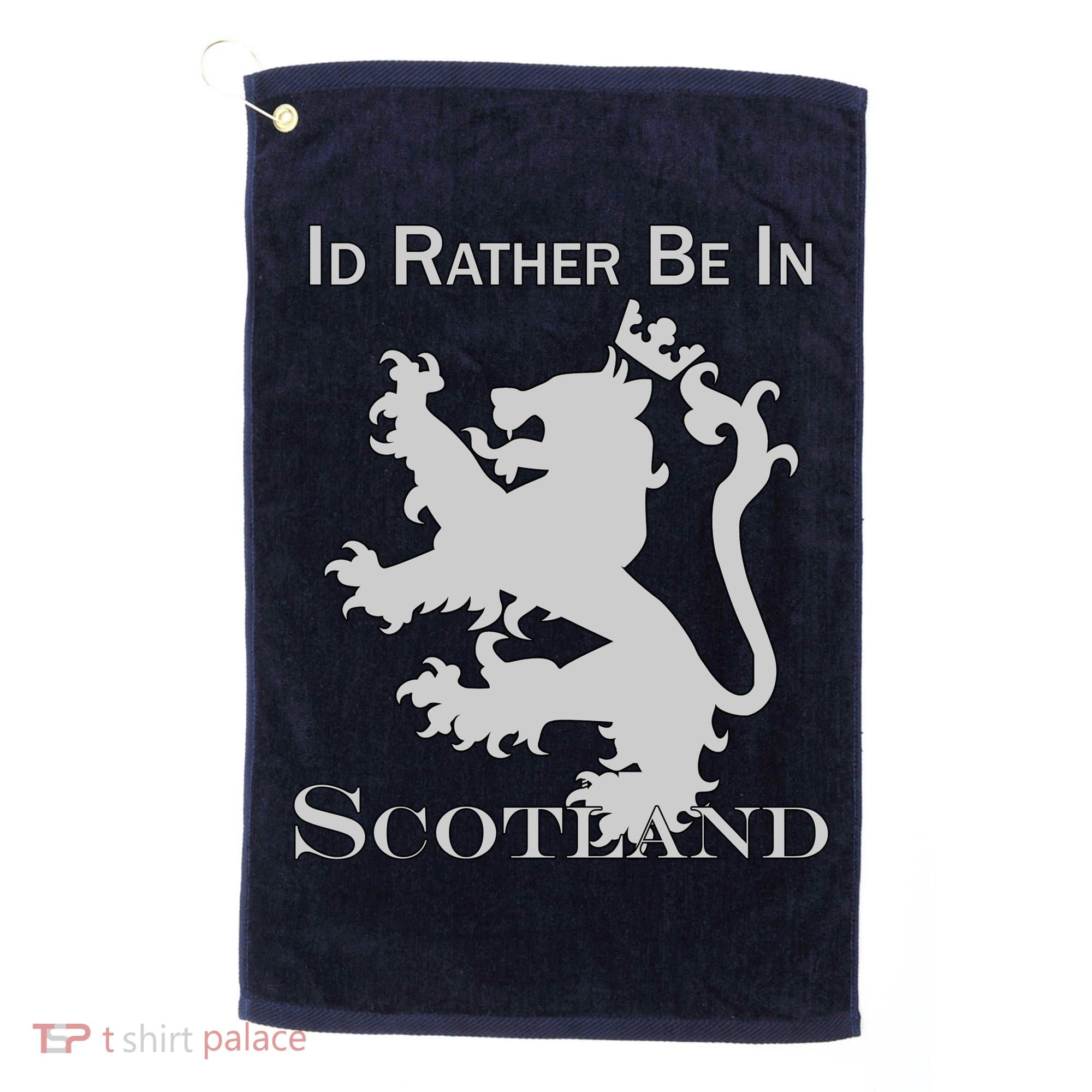 Id Rather Be In Scotland Golf Towel
