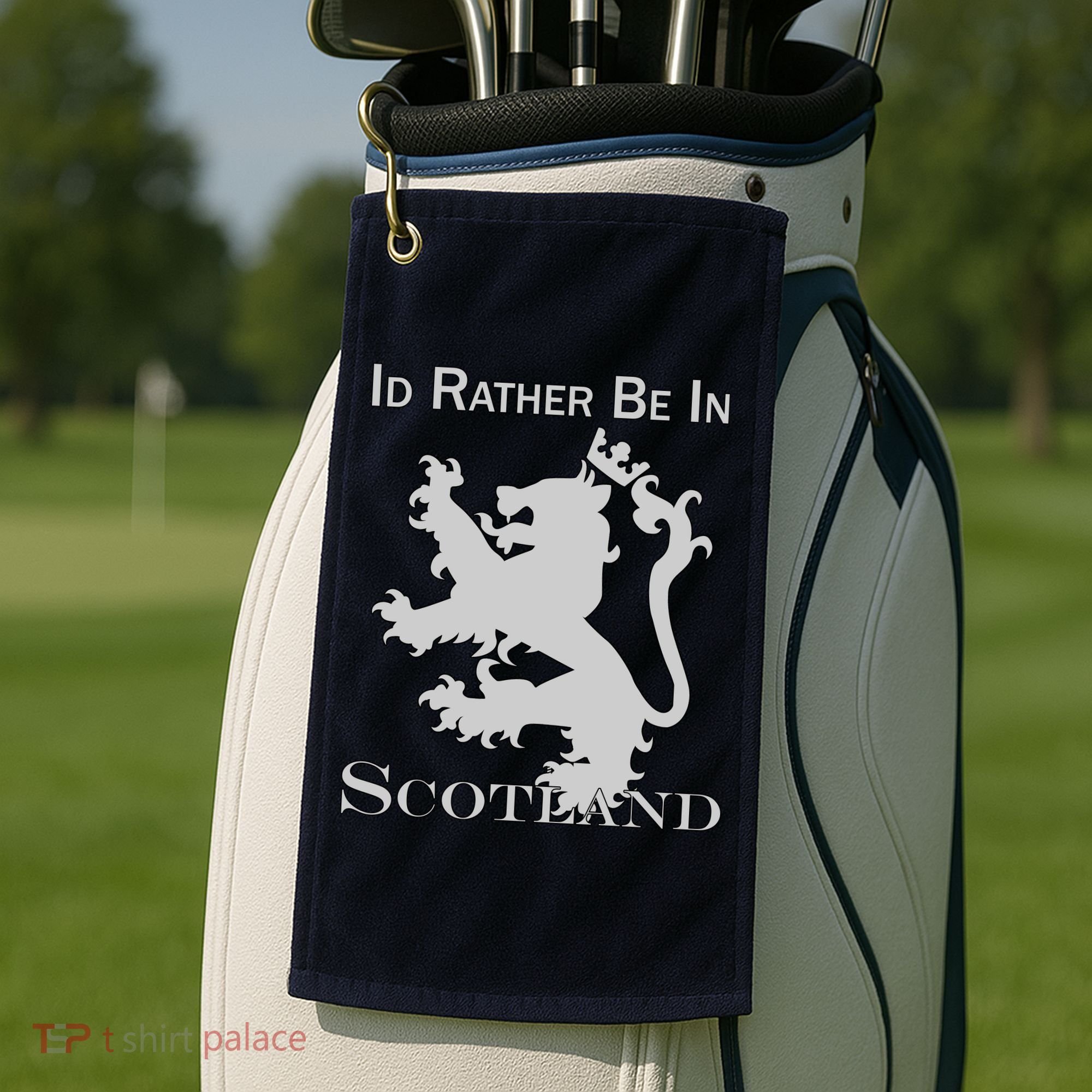 Id Rather Be In Scotland Golf Towel