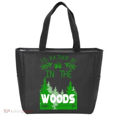 I'd Rather Be In The Woods Funny Hiking Tote Bag