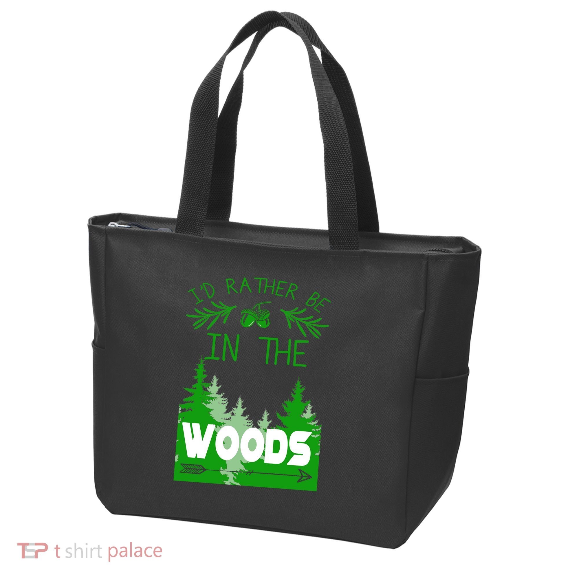 I'd Rather Be In The Woods Funny Hiking Tote Bag