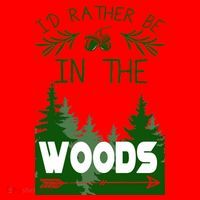 I'd Rather Be In The Woods Funny Hiking Santa Hat thumb 1