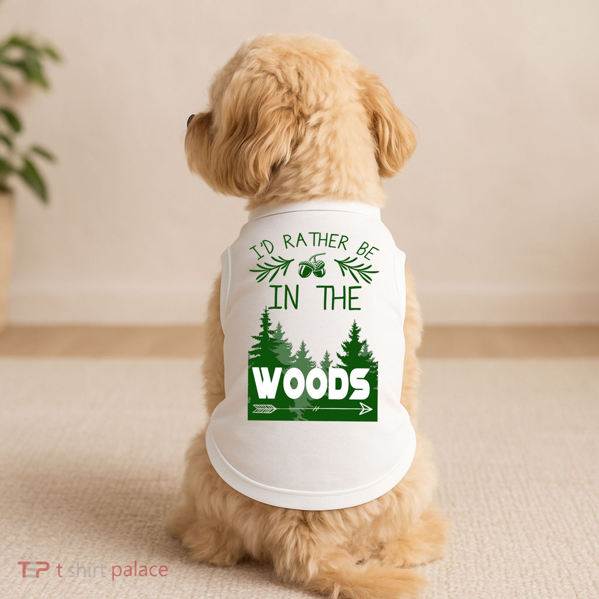 I'd Rather Be In The Woods Funny Hiking Doggie Tank
