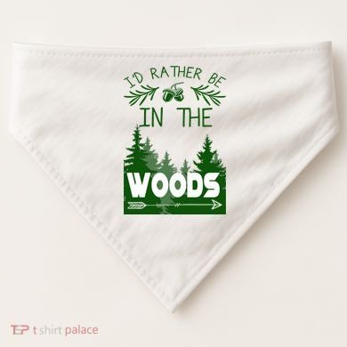 I'd Rather Be In The Woods Funny Hiking USA-Made Doggie Bandana