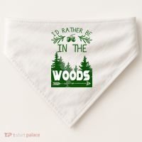 I'd Rather Be In The Woods Funny Hiking USA-Made Doggie Bandana thumb 0