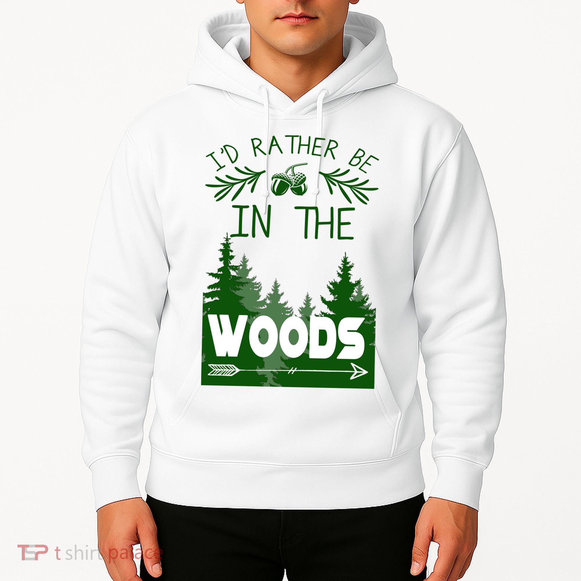 I'd Rather Be In The Woods Funny Hiking Hoodie