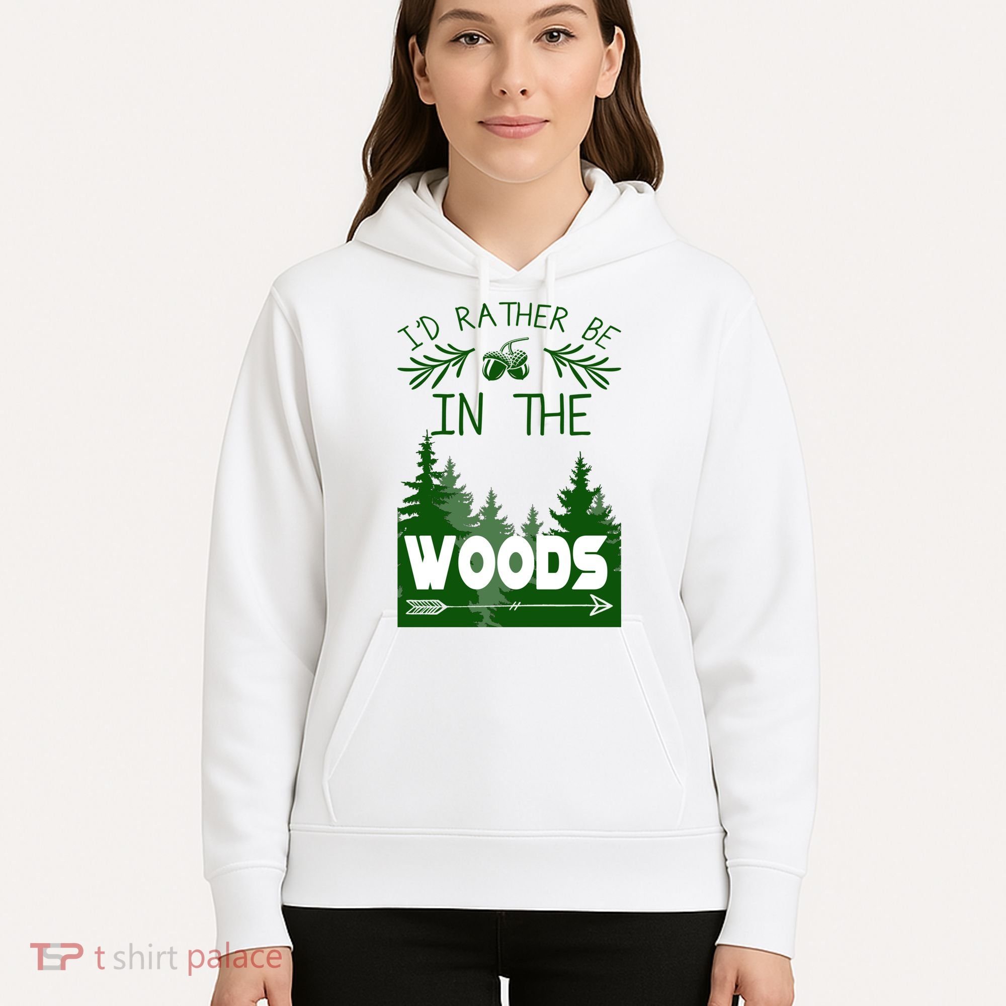 I'd Rather Be In The Woods Funny Hiking Hoodie