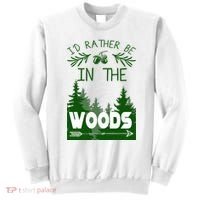 I'd Rather Be In The Woods Funny Hiking Sweatshirt thumb 0