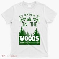 I'd Rather Be In The Woods Funny Hiking T-Shirt thumb 0