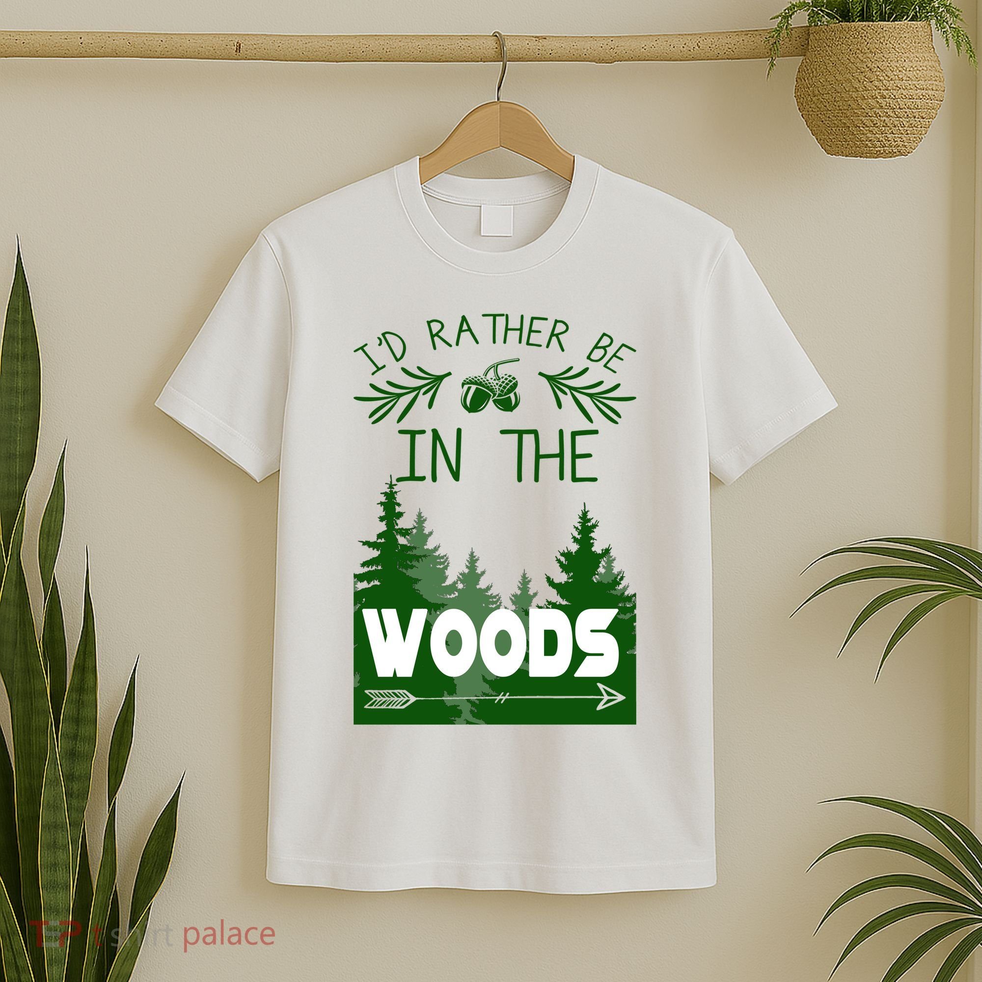 I'd Rather Be In The Woods Funny Hiking T-Shirt