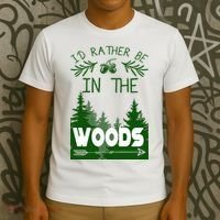 I'd Rather Be In The Woods Funny Hiking T-Shirt thumb 3