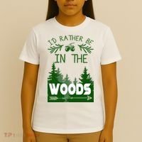 I'd Rather Be In The Woods Funny Hiking T-Shirt thumb 4