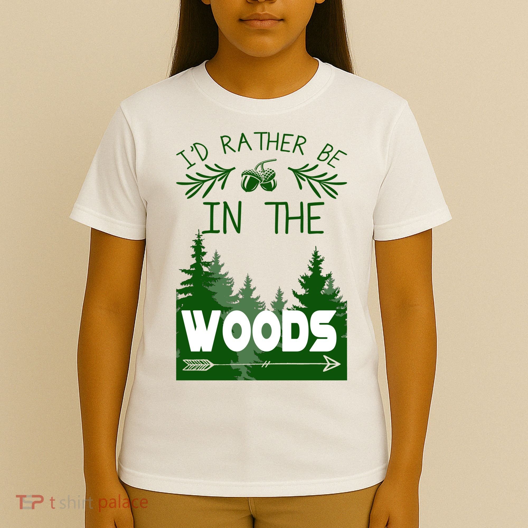 I'd Rather Be In The Woods Funny Hiking T-Shirt