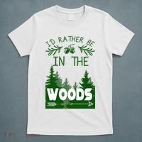 I'd Rather Be In The Woods Funny Hiking T-Shirt thumb 5