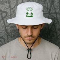 I'd Rather Be In The Woods Funny Hiking Bucket Hat thumb 2