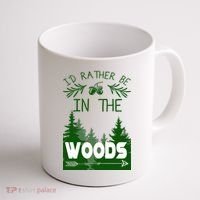 I'd Rather Be In The Woods Funny Hiking Coffee Mug thumb 1