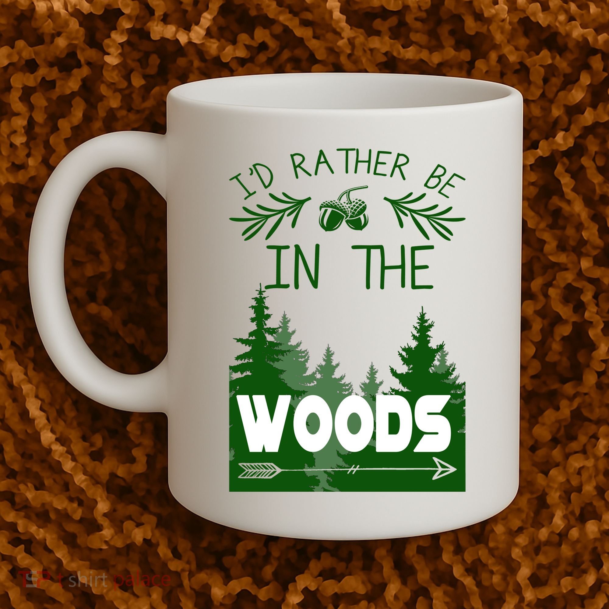 I'd Rather Be In The Woods Funny Hiking Coffee Mug