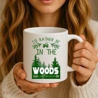 I'd Rather Be In The Woods Funny Hiking Coffee Mug thumb 3