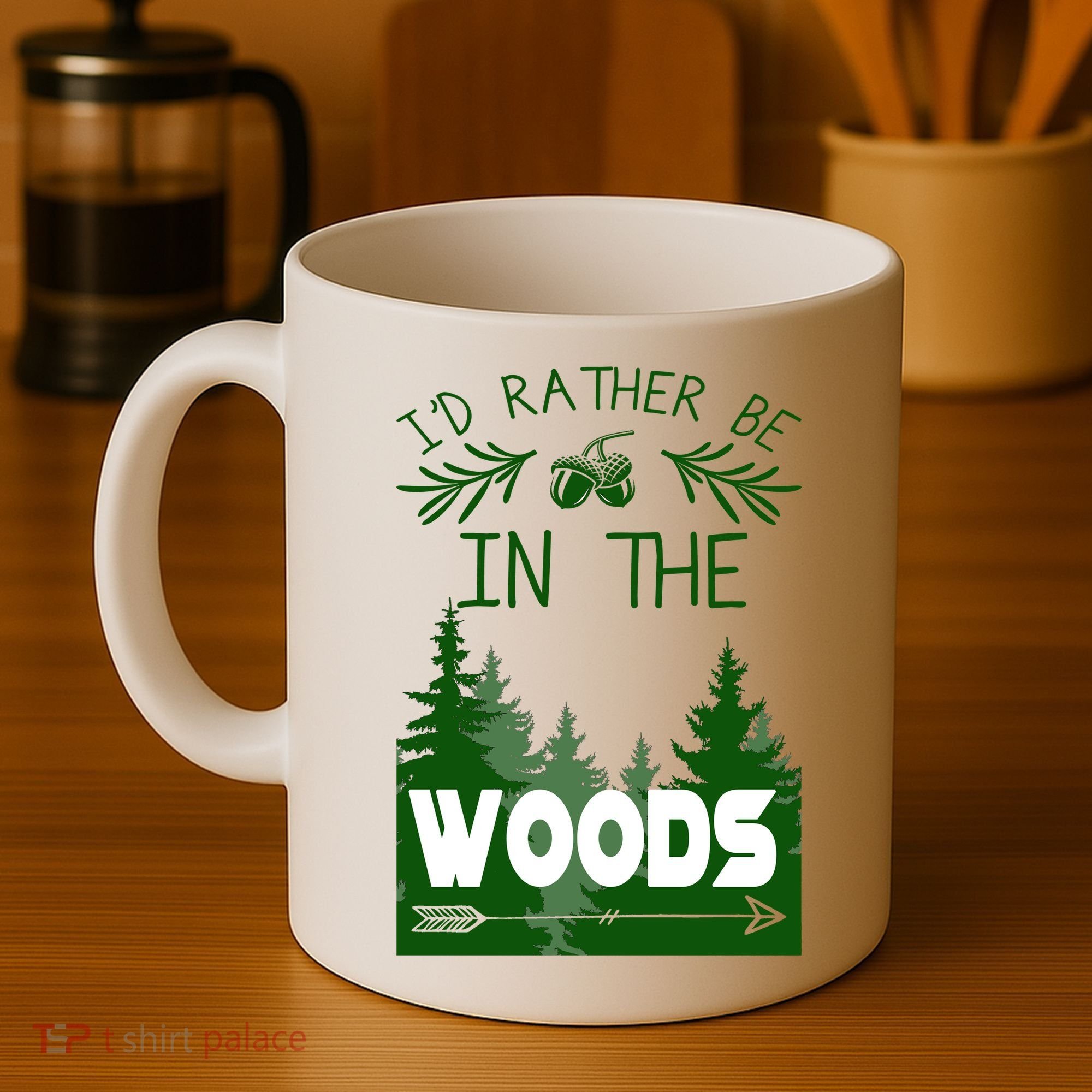 I'd Rather Be In The Woods Funny Hiking Coffee Mug