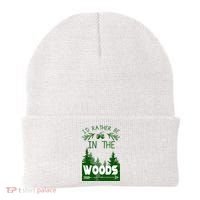 I'd Rather Be In The Woods Funny Hiking Beanie thumb 0