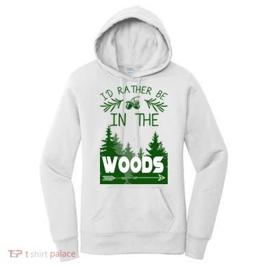 I'd Rather Be In The Woods Funny Hiking Women's Hoodie