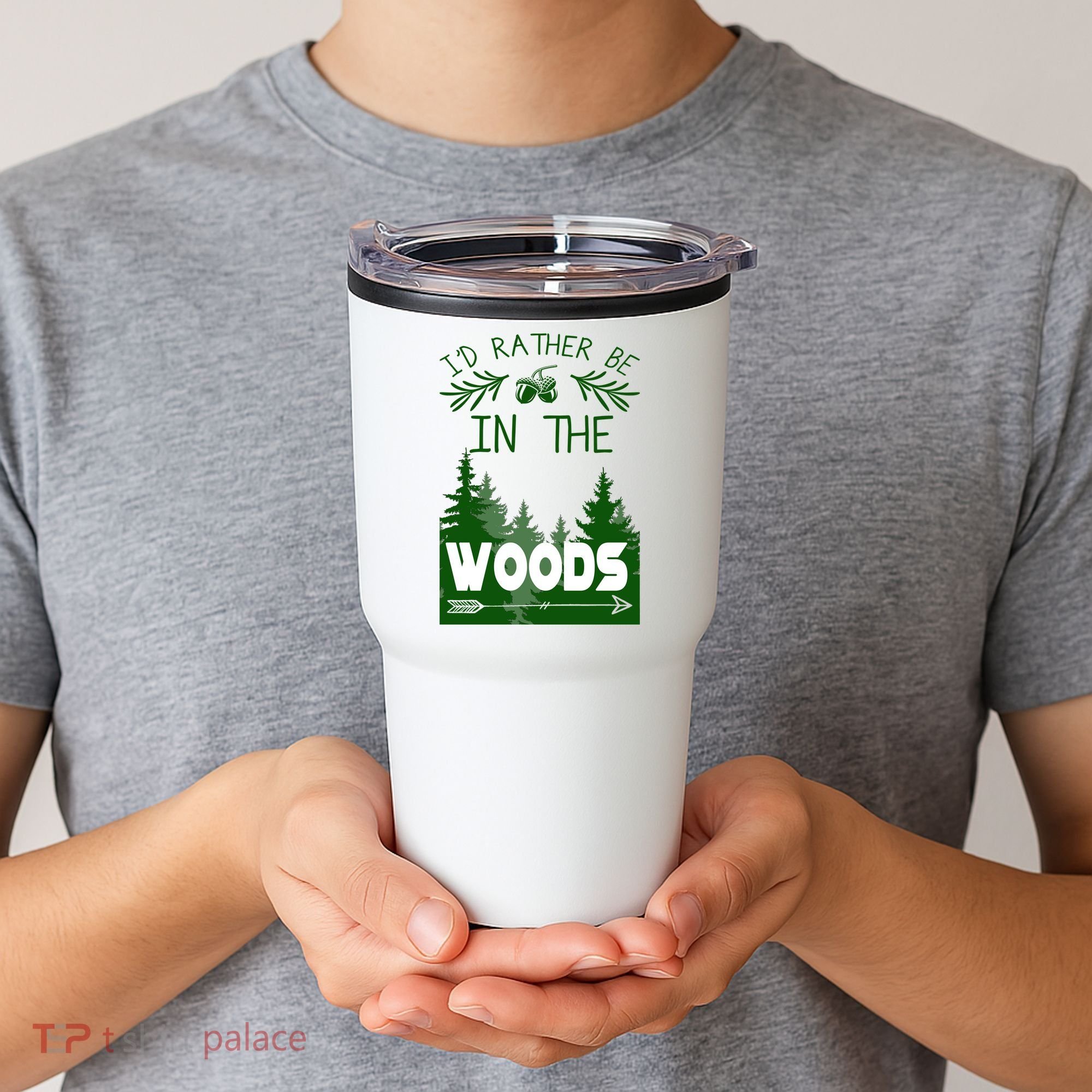 I'd Rather Be In The Woods Funny Hiking Tumbler