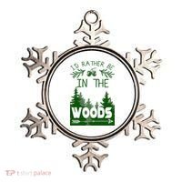 I'd Rather Be In The Woods Funny Hiking Ornament thumb 0