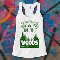 I'd Rather Be In The Woods Funny Hiking Women's Tank Top thumb 3