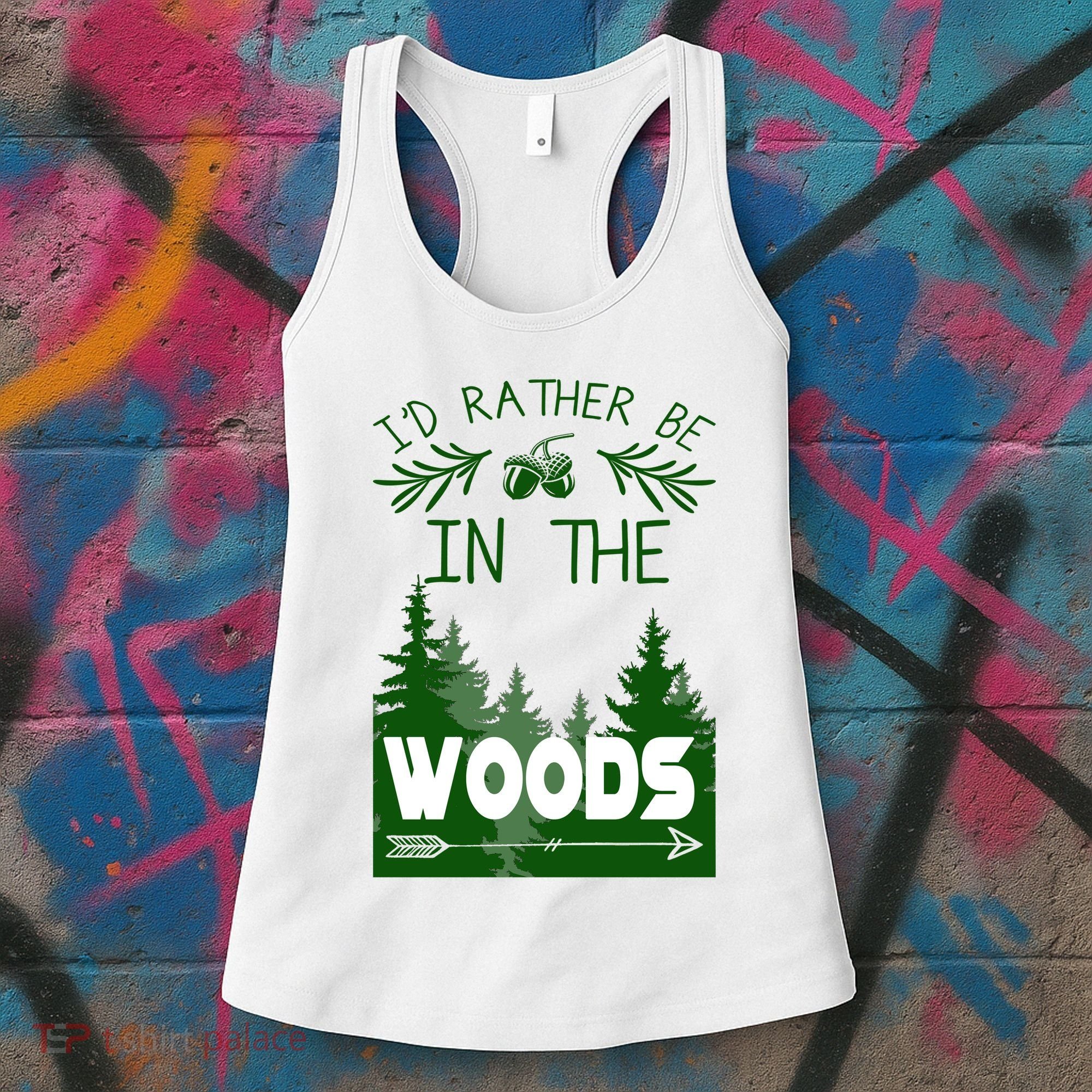 I'd Rather Be In The Woods Funny Hiking Women's Tank Top