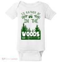 I'd Rather Be In The Woods Funny Hiking Baby Bodysuit thumb 0