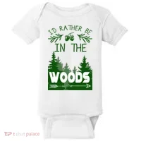I'd Rather Be In The Woods Funny Hiking Baby Bodysuit thumb 0
