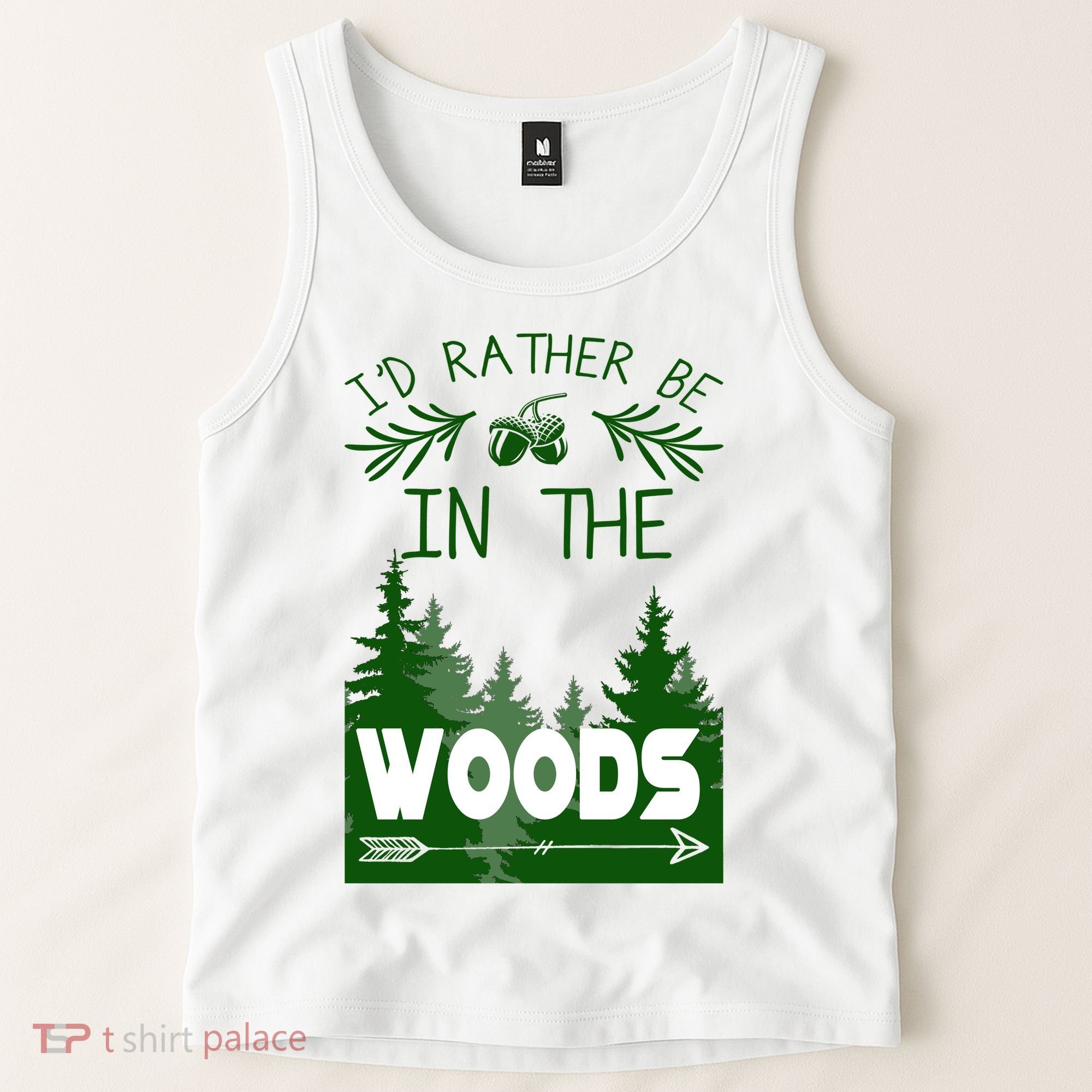 I'd Rather Be In The Woods Funny Hiking Tank Top