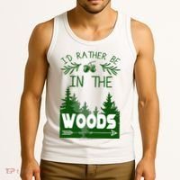 I'd Rather Be In The Woods Funny Hiking Tank Top thumb 3
