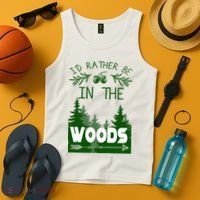I'd Rather Be In The Woods Funny Hiking Tank Top thumb 4