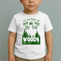 I'd Rather Be In The Woods Funny Hiking Toddler T-Shirt thumb 2