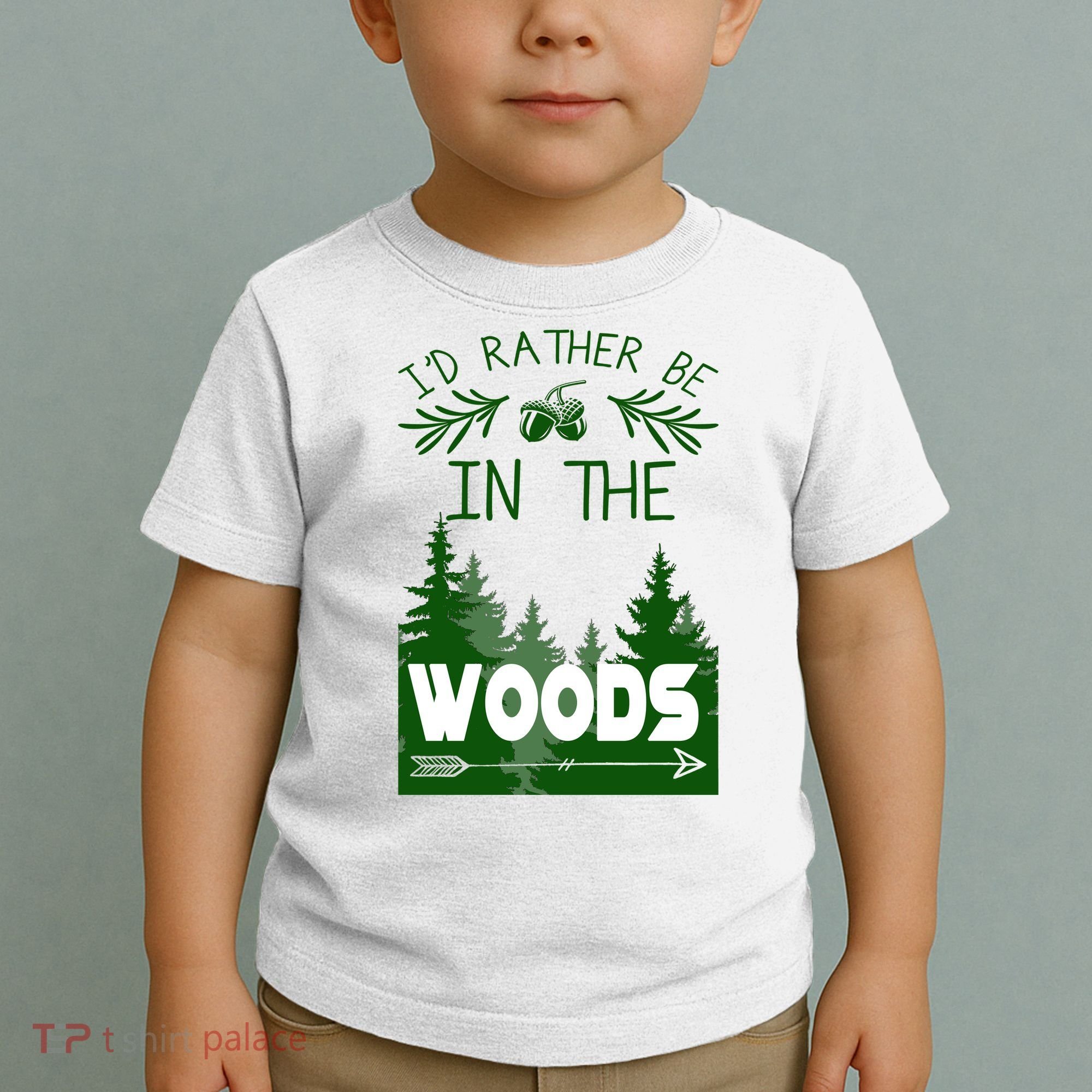 I'd Rather Be In The Woods Funny Hiking Toddler T-Shirt
