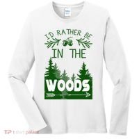 I'd Rather Be In The Woods Funny Hiking Women's Long Sleeve Shirt thumb 0