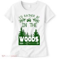 I'd Rather Be In The Woods Funny Hiking Women's T-Shirt thumb 0