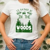 I'd Rather Be In The Woods Funny Hiking Women's T-Shirt thumb 2