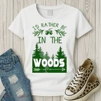 I'd Rather Be In The Woods Funny Hiking Women's T-Shirt thumb 3