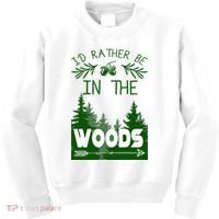 I'd Rather Be In The Woods Funny Hiking Kids Sweatshirt thumb 0