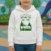 I'd Rather Be In The Woods Funny Hiking Kids Hoodie thumb 3