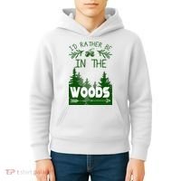 I'd Rather Be In The Woods Funny Hiking Kids Hoodie thumb 4