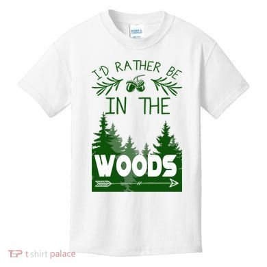 I'd Rather Be In The Woods Funny Hiking Kids T-Shirt