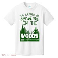 I'd Rather Be In The Woods Funny Hiking Kids T-Shirt thumb 0