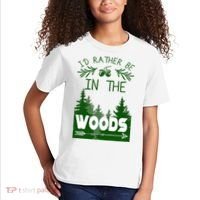 I'd Rather Be In The Woods Funny Hiking Kids T-Shirt thumb 2