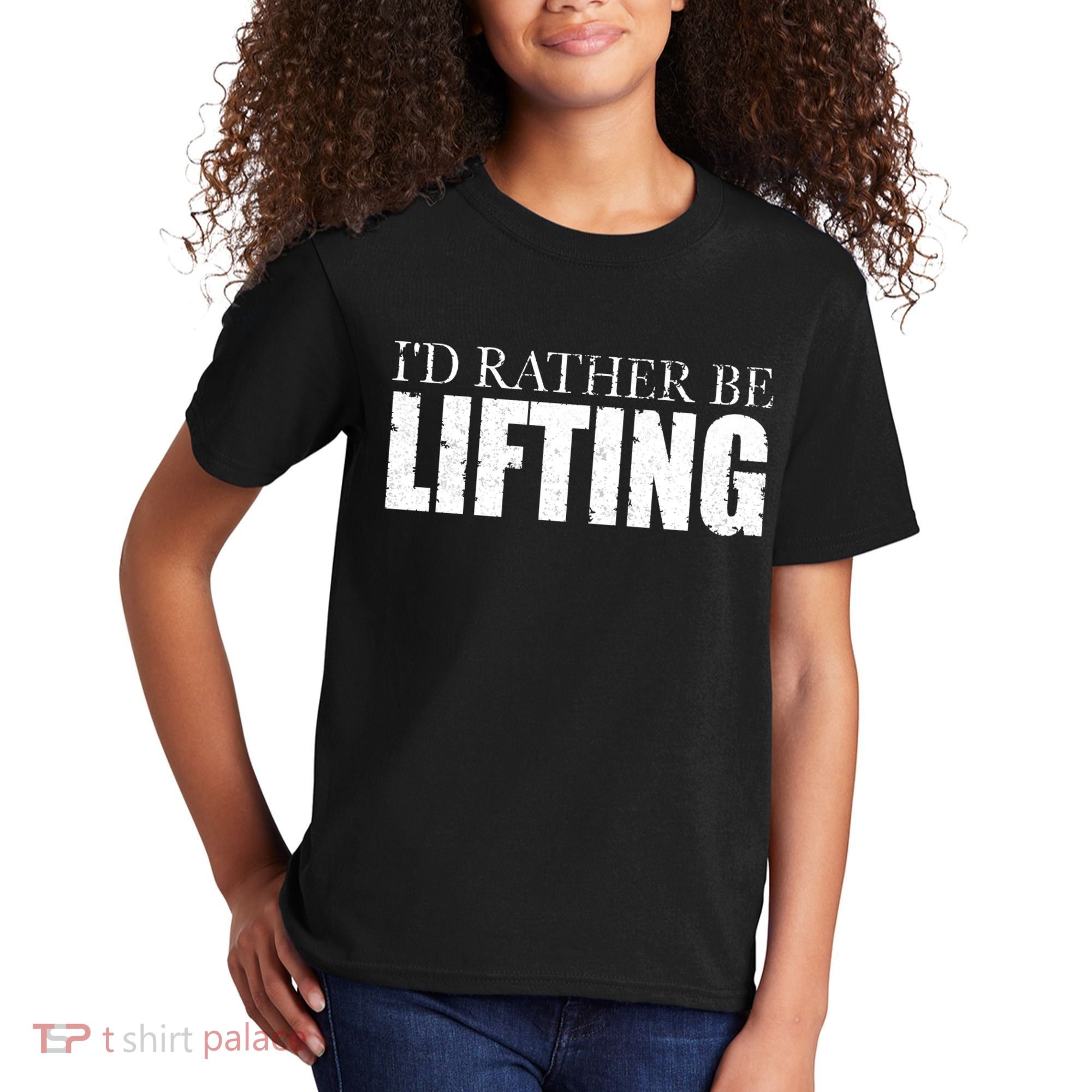 I'd Rather Be Lifting Funny Workout Gym Kids T-Shirt