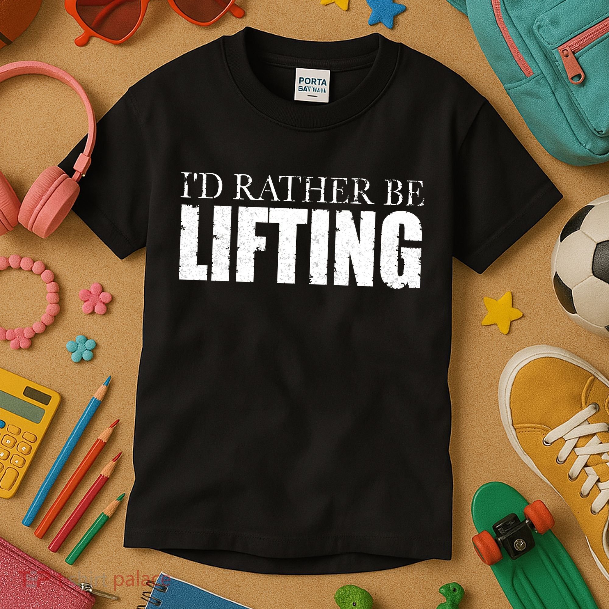 I'd Rather Be Lifting Funny Workout Gym Kids T-Shirt