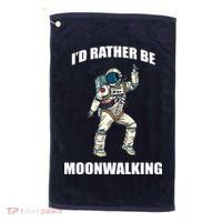 I'd Rather Be Moonwalking  Golf Towel thumb 0